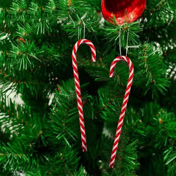 10-Piece: Plastic Candy Cane Ornaments