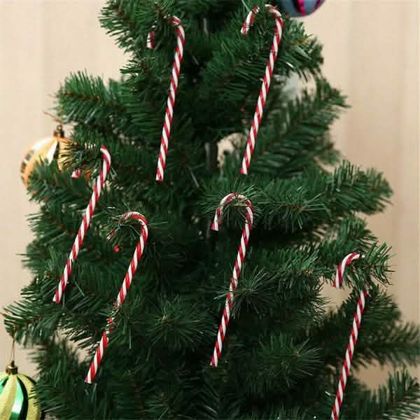 10-Piece: Plastic Candy Cane Ornaments