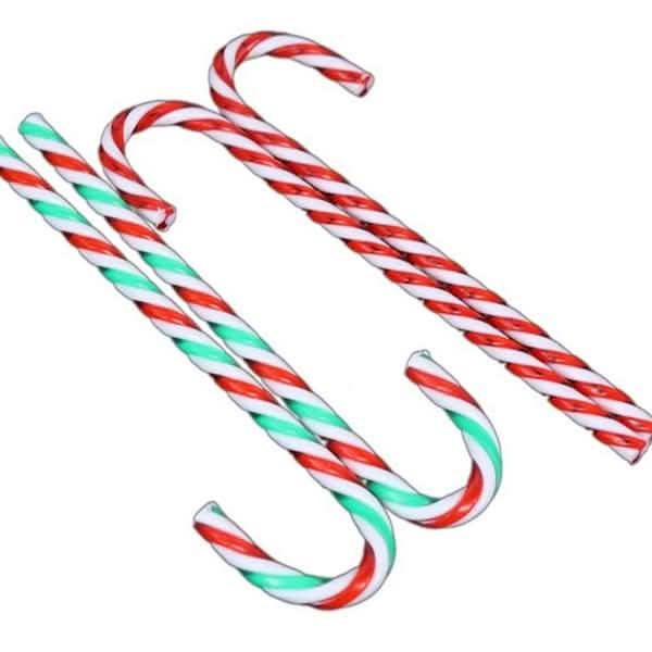 10-Piece: Plastic Candy Cane Ornaments