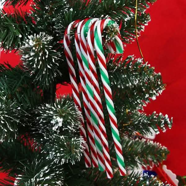 10-Piece: Plastic Candy Cane Ornaments
