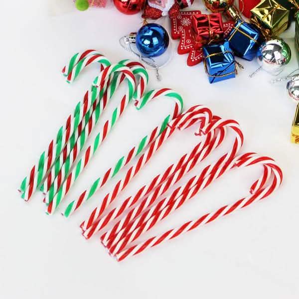 10-Piece: Plastic Candy Cane Ornaments