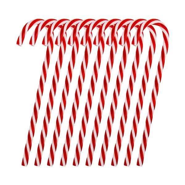 10-Piece: Plastic Candy Cane Ornaments