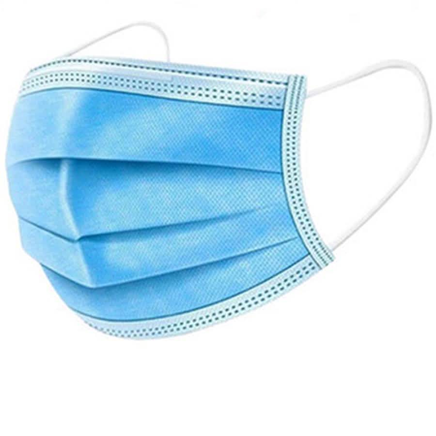 100-Pack: 3 Layer Disposable Protective Face Masks