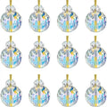 12-Pieces: Multicolor Crystal Glass Christmas Balls Ornaments