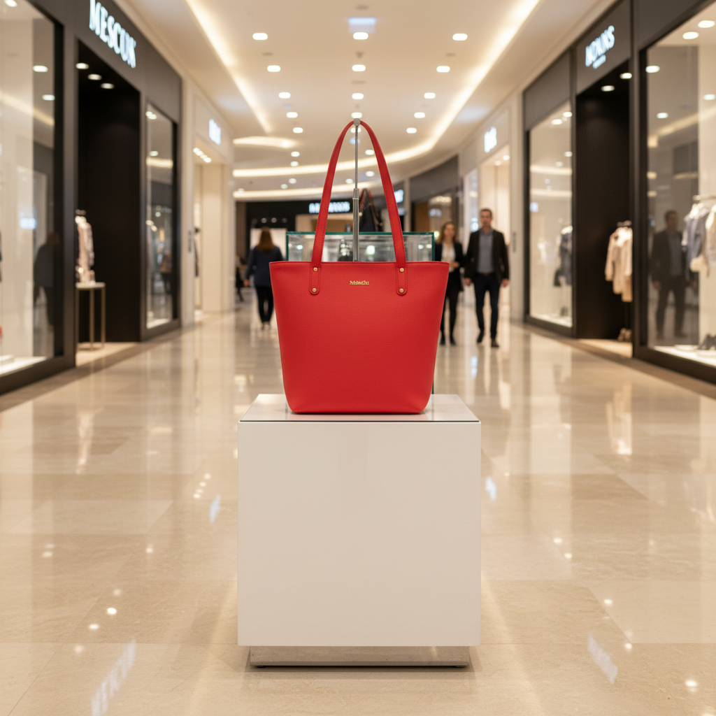 Era Vegan Leather Tote - Coral Red