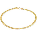 18K Gold Curb Cuban Link Chain Bracelet 8"