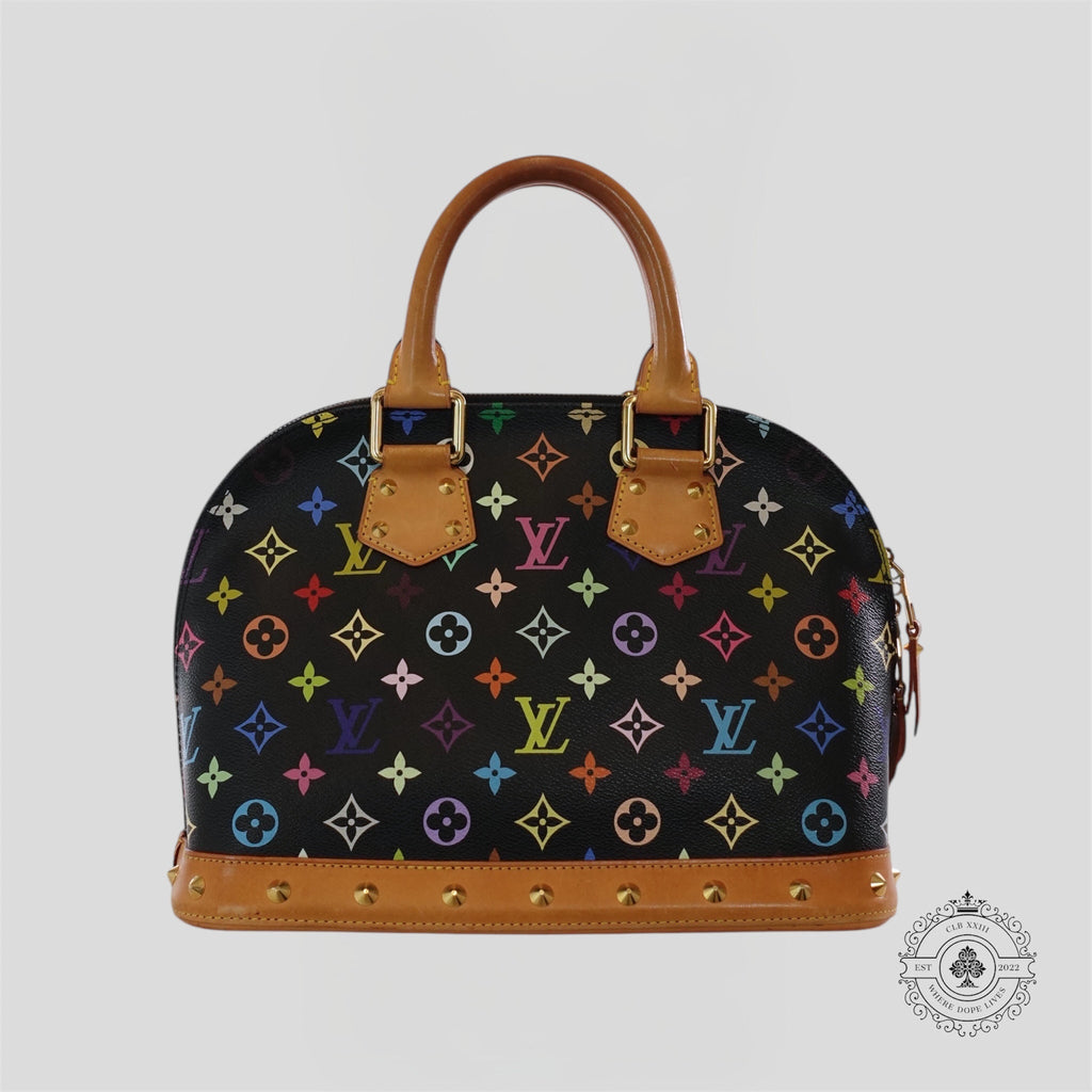 Louis Vuitton x Takashi Murakami Alma PM Monogram Handbag in Black