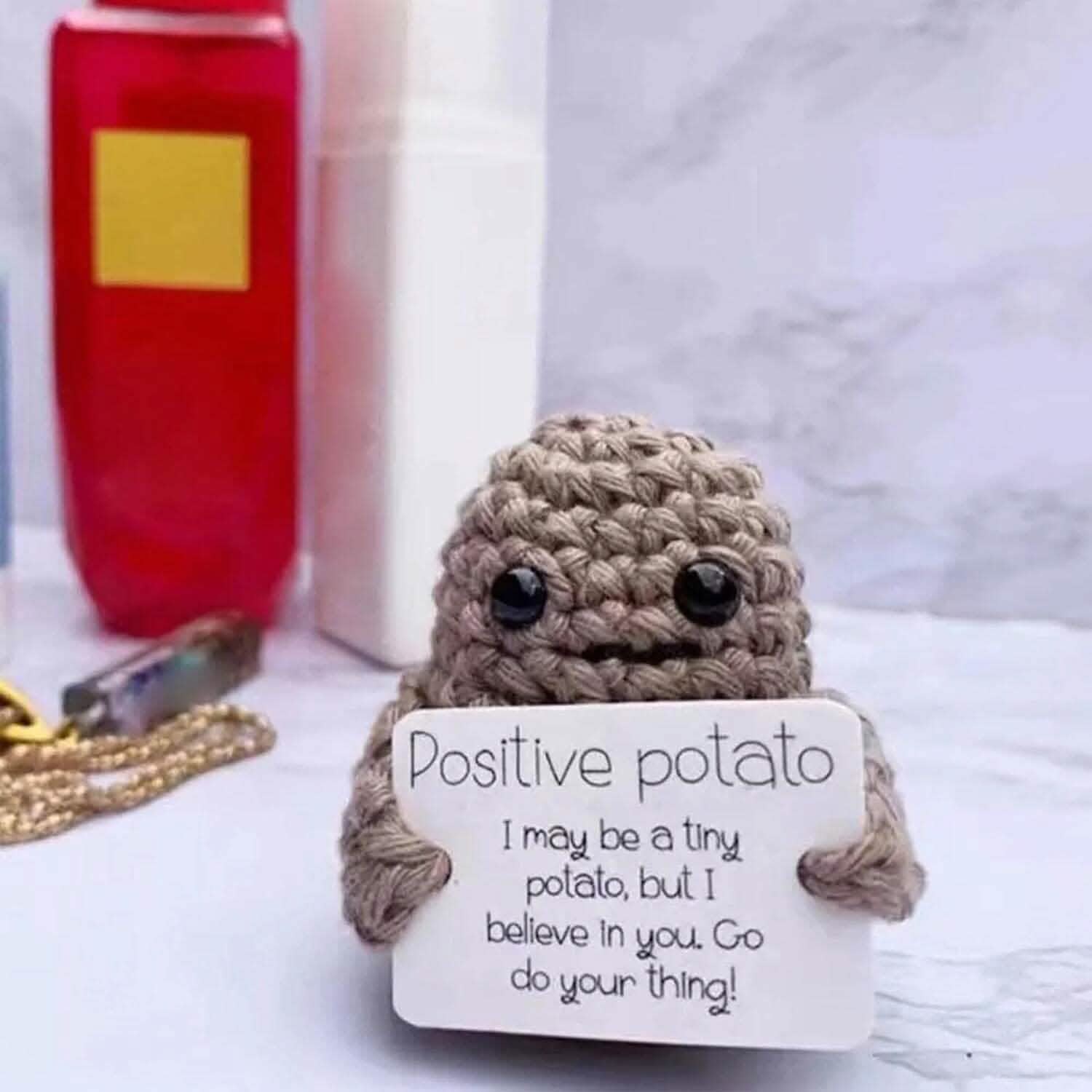 2-Pack: Funny Positive Potato Cute Wool Knitting Doll