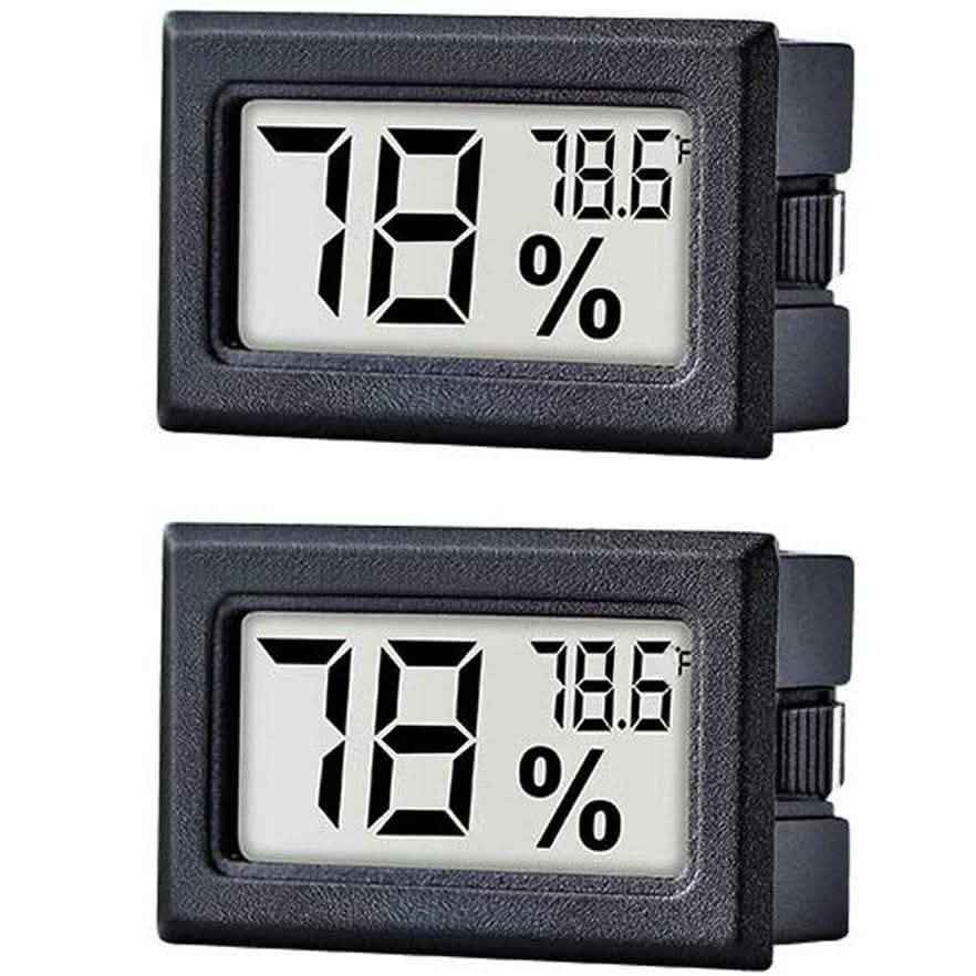 2-Pack: Mini Digital Hygrometer Gauge Indoor Thermometer