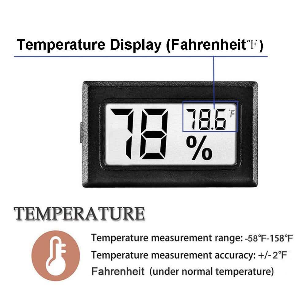 2-Pack: Mini Digital Hygrometer Gauge Indoor Thermometer