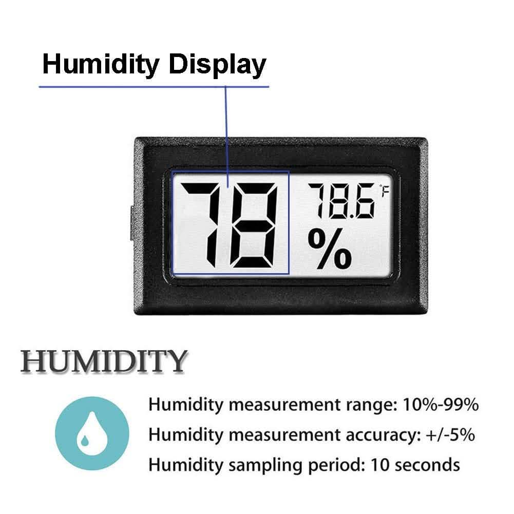 2-Pack: Mini Digital Hygrometer Gauge Indoor Thermometer