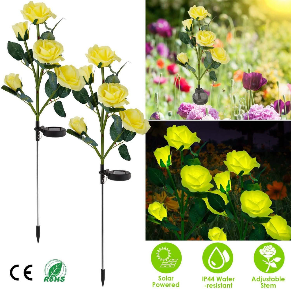 2-Pack: Solar Powered Rose Flower LED Decorative Lamp