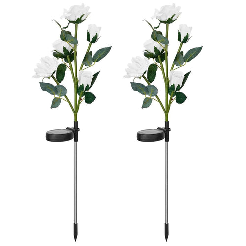 2-Pack: Solar Powered Rose Flower LED Decorative Lamp