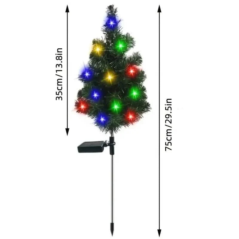 2-Pack: Waterproof Solar Christmas Tree LED Light