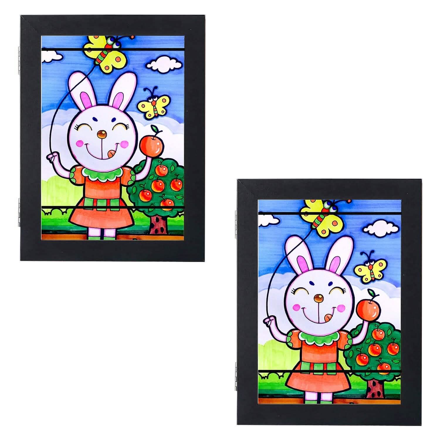 2-Piece: Kids Art Frame Front Opening Wooden Picture Frame