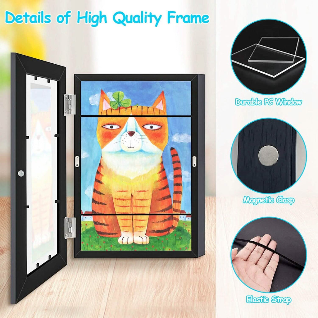 2-Piece: Kids Art Frame Front Opening Wooden Picture Frame
