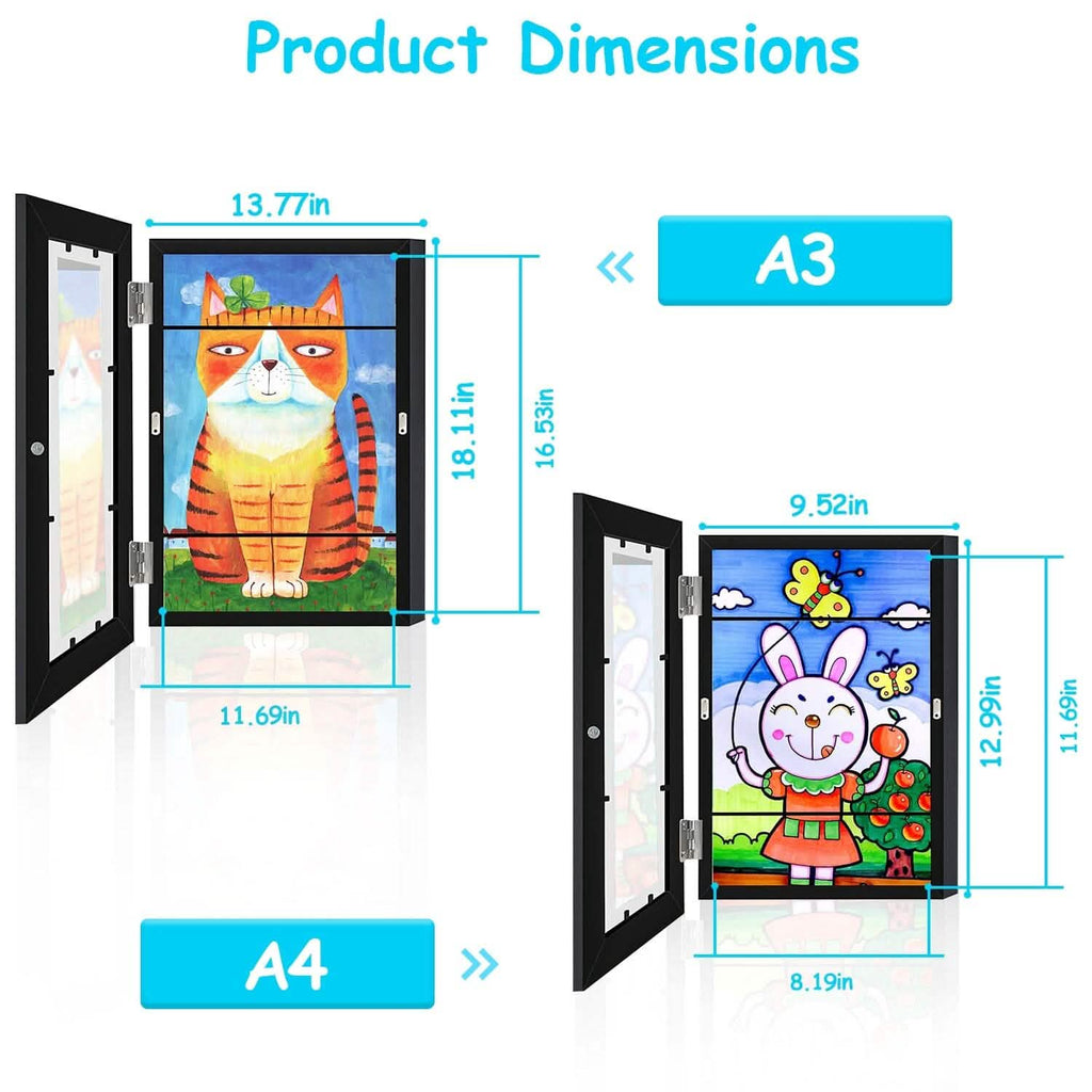 2-Piece: Kids Art Frame Front Opening Wooden Picture Frame