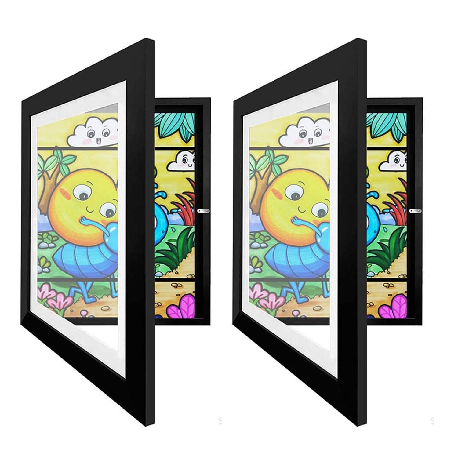 2-Piece: Kids Art Frame Front Opening Wooden Picture Frame