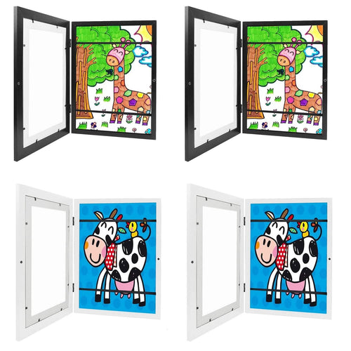 2-Piece: Kids Art Frame Front Opening Wooden Picture Frame