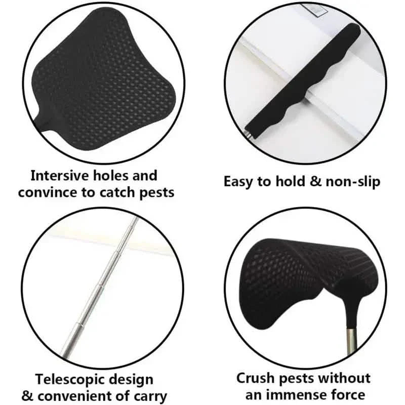 2-Pieces: Heavy Duty Telescopic Fly Swatter Set