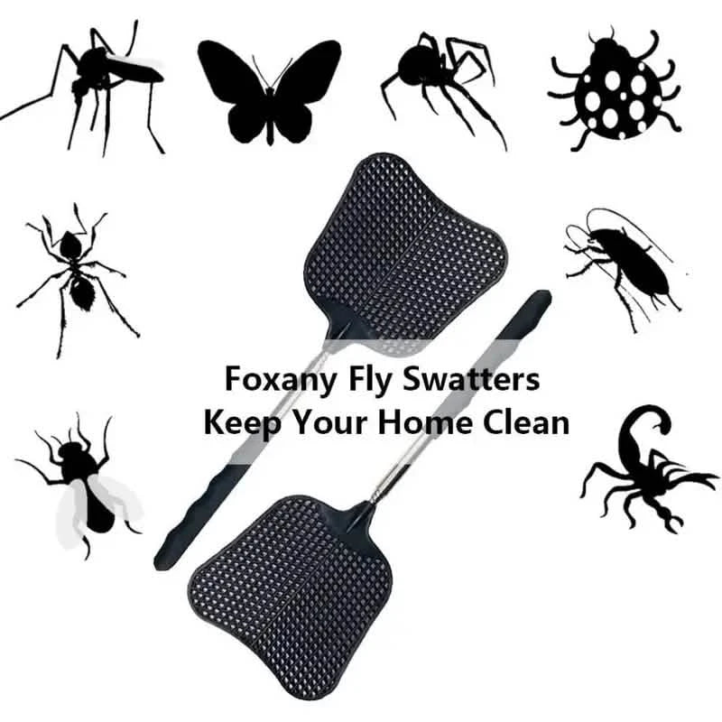 2-Pieces: Heavy Duty Telescopic Fly Swatter Set