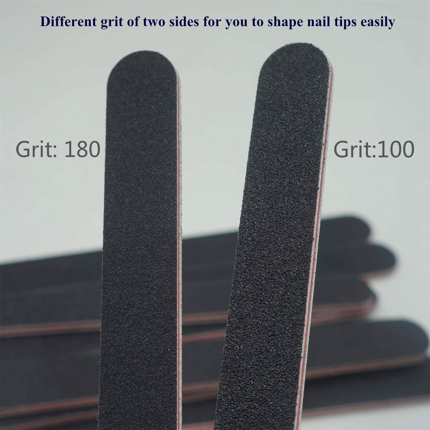 20-Pack: Professional Double Sided 100/180 Grit Nail Files