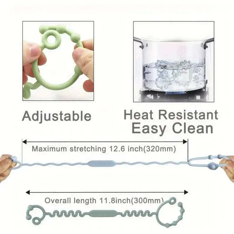 3-Pack: Pacifier Holder Clip with self-Adjusting Bayonet