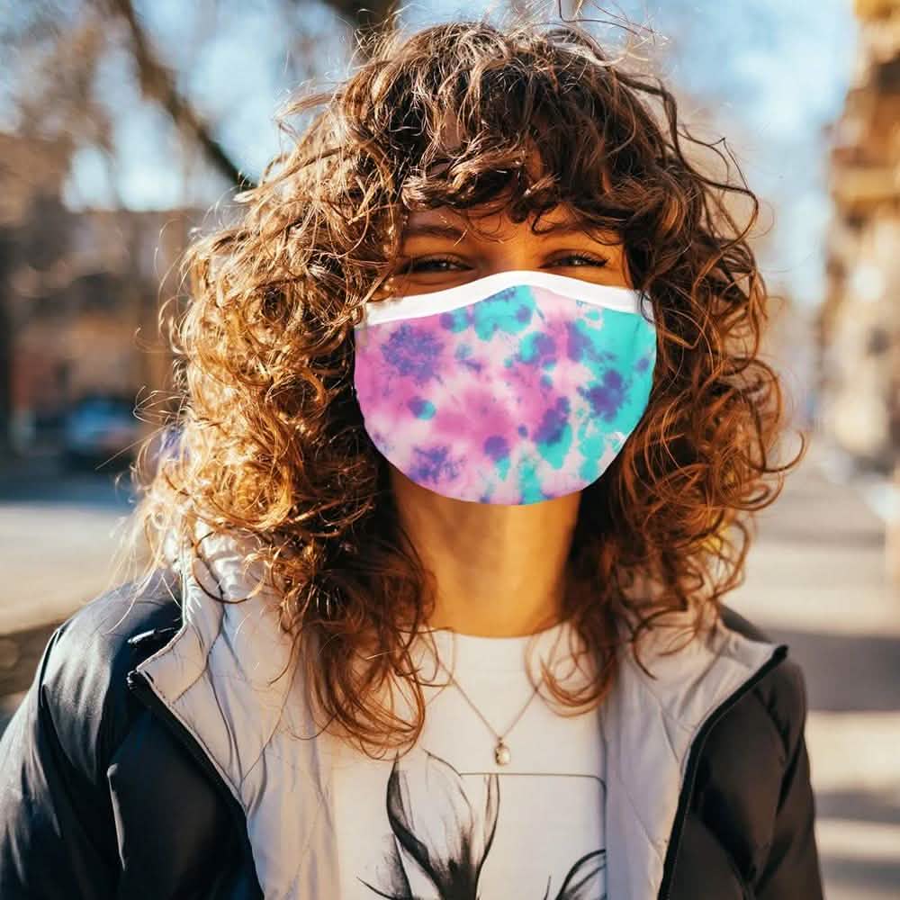3-Pack: Tie Dyed Double Layer Reusable Face Mask with Adjustable Loop