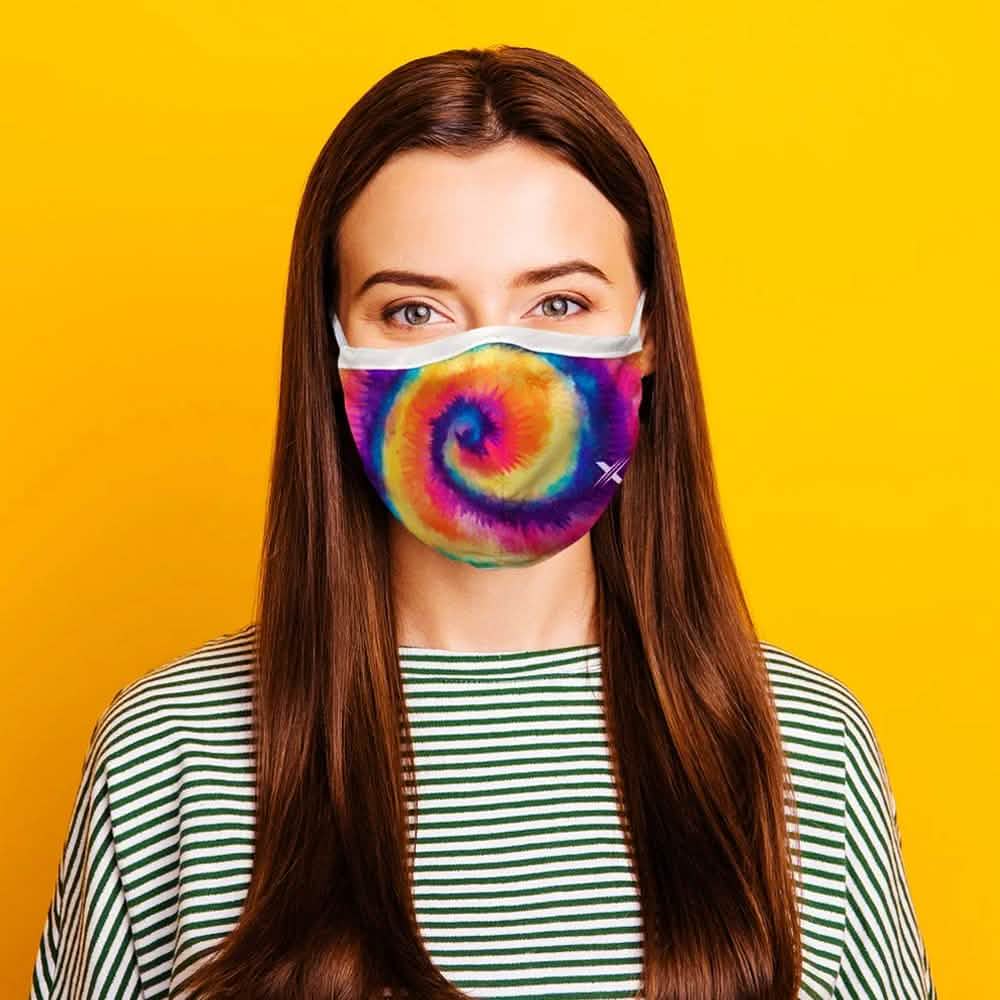 3-Pack: Tie Dyed Double Layer Reusable Face Mask with Adjustable Loop