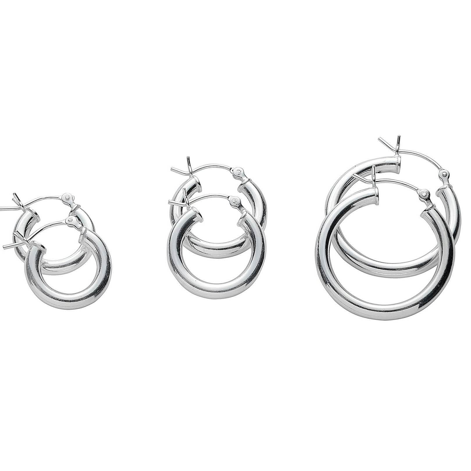 3-Pair Set: Classic Polished Hoop Earrings