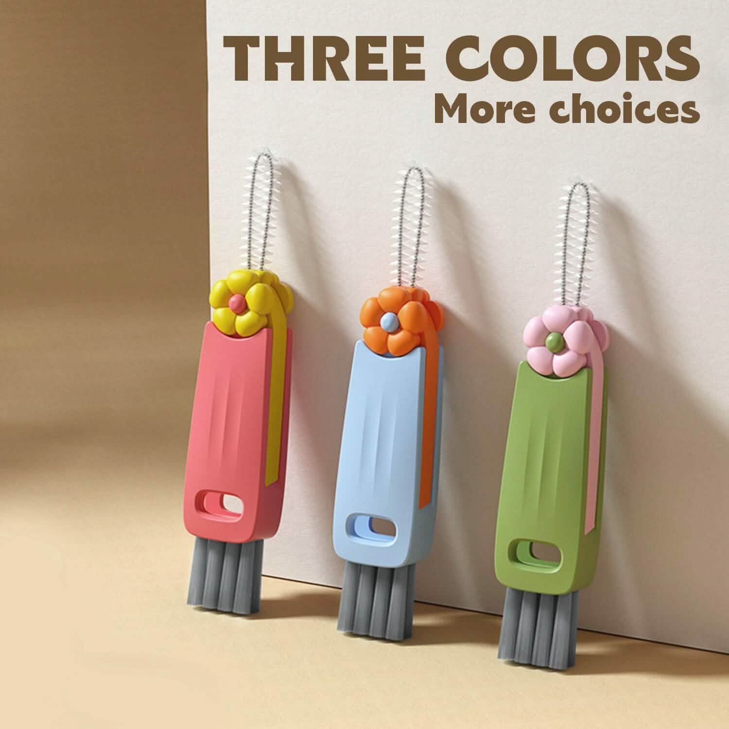 3-Piece: 3-in-1 Petal Cup Lid Cleaning Brush
