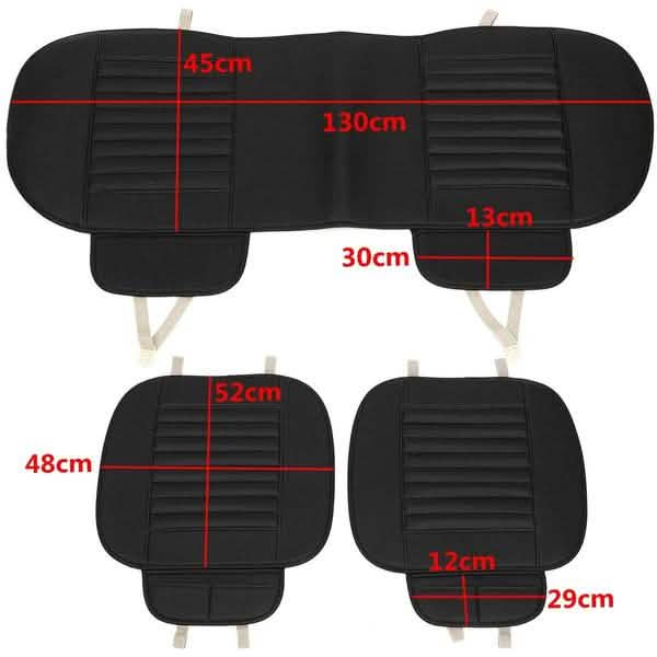 3-Piece: Breathable Bamboo PU Leather Car Seat Cover