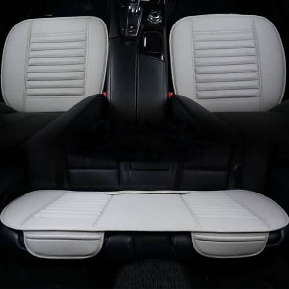 3-Piece: Breathable Bamboo PU Leather Car Seat Cover