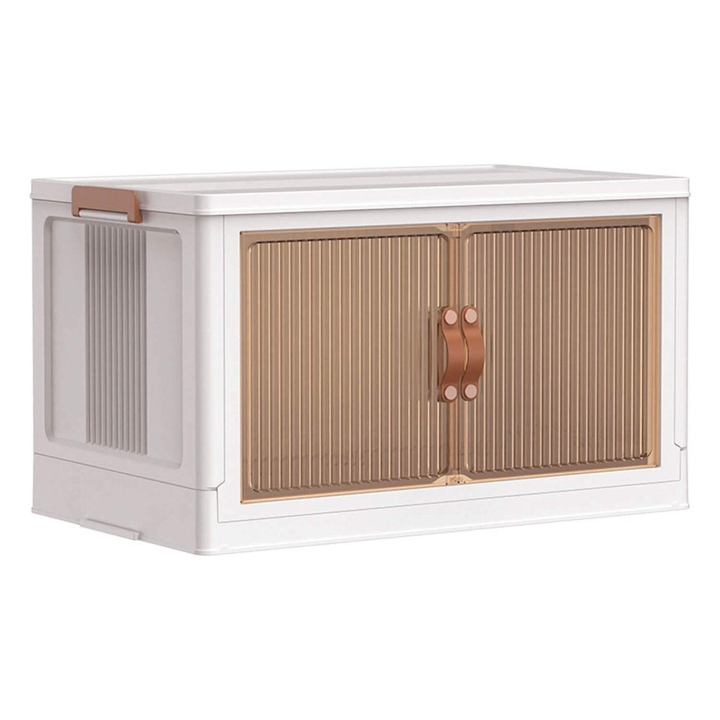 3-Pieces: Foldable Storage Bins with Lid Front Magnetic Door Collapsible Stackable Closet Organizer