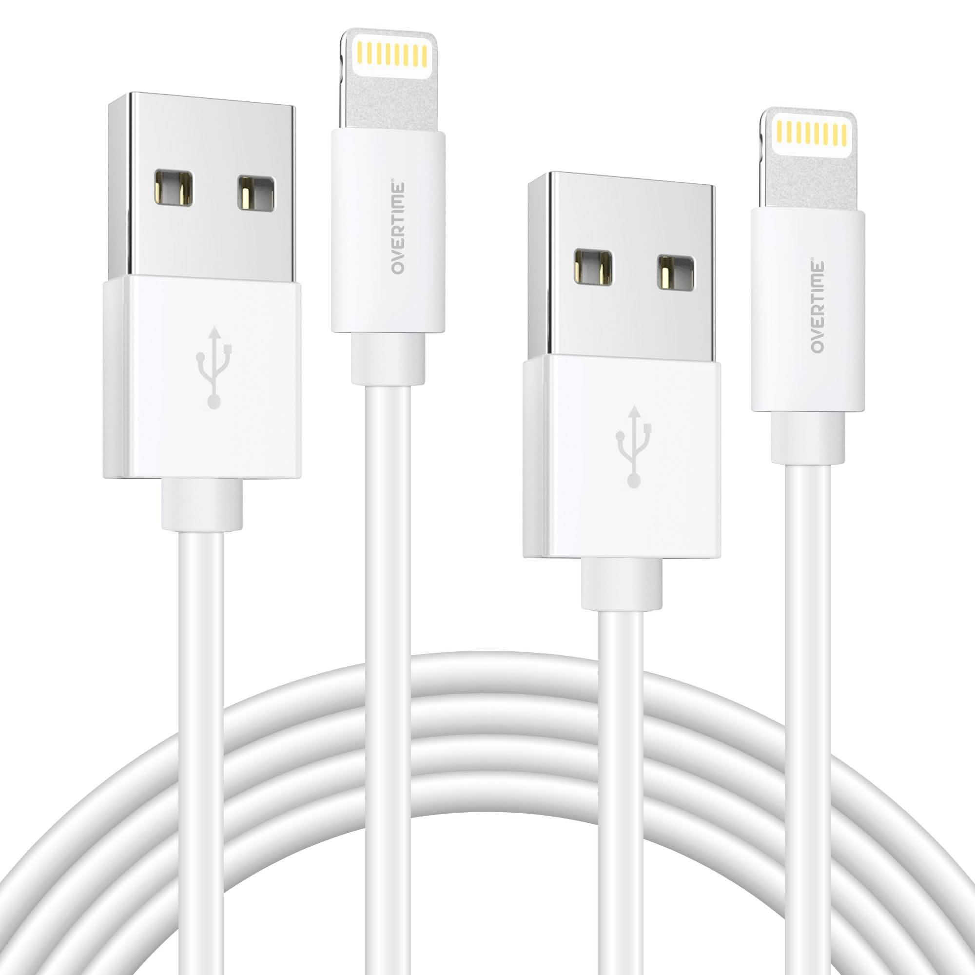 4 Ft./6 Ft. Overtime Apple MFi Certified iPhone Charger Lightning Cable Pack