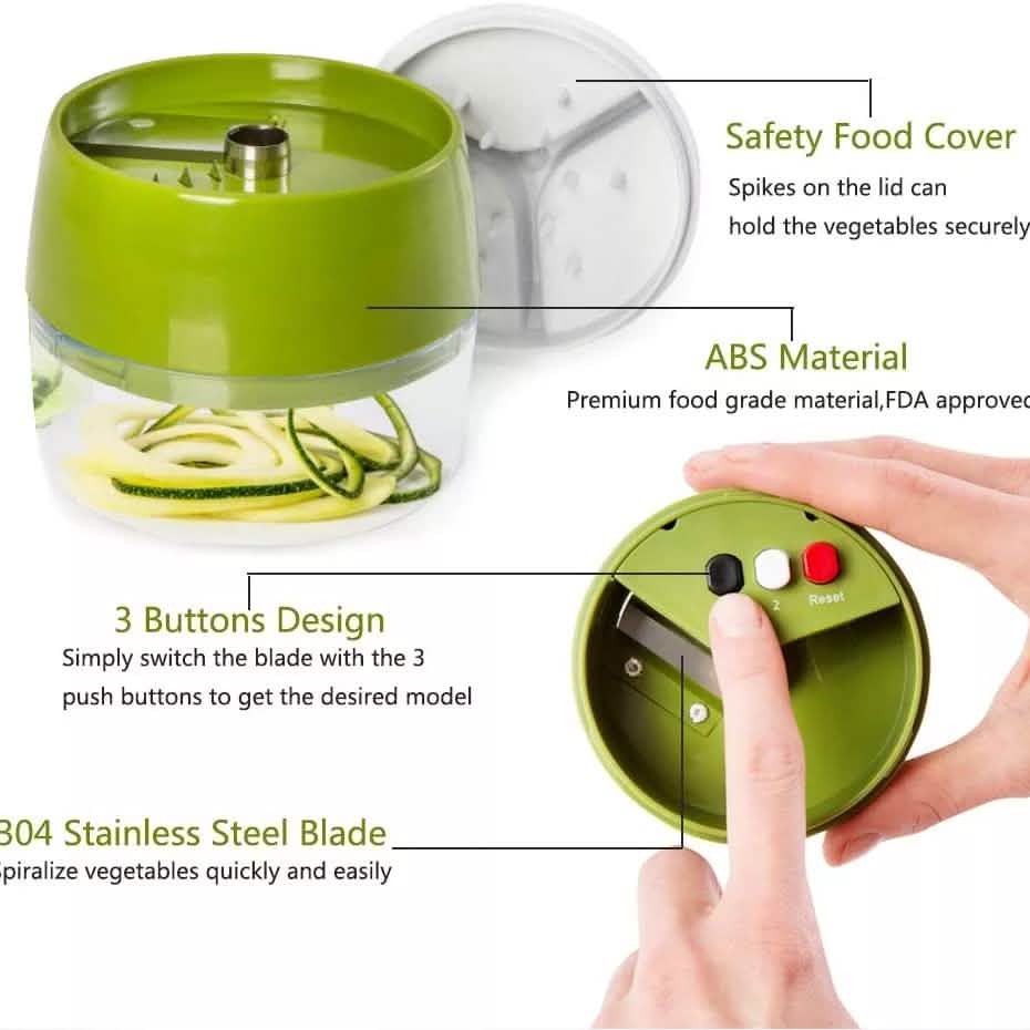 4-in-1 Fruit Vegetable Slicer Adjustable Spiral Grater