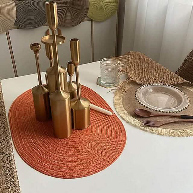 4-Pack: Cotton Oval Dining Mat