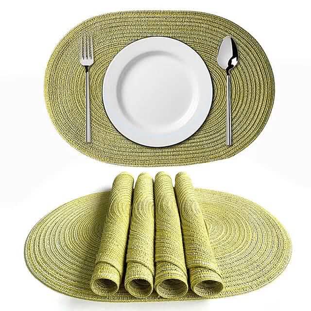 4-Pack: Cotton Oval Dining Mat