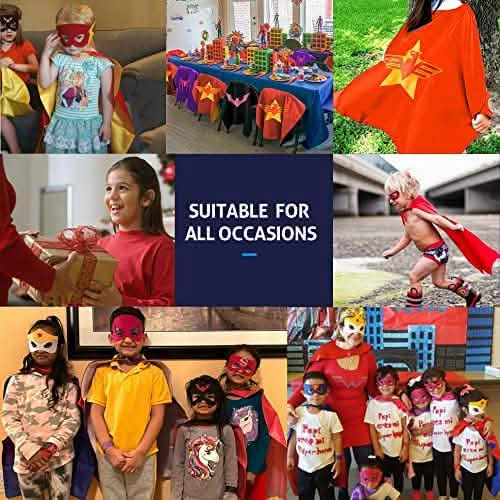 4-Piece: Kids Dress Up Superhero Capes Set and Slap Bracelets for Girls