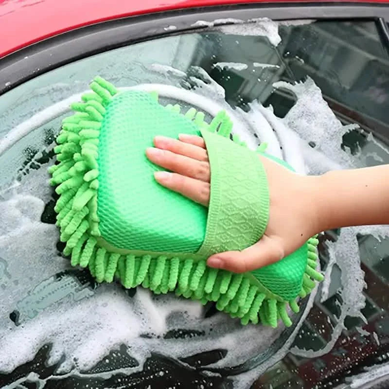 5-Pieces: Car Wash Mitt Chenille Microfiber Wash Sponge Scratch Free