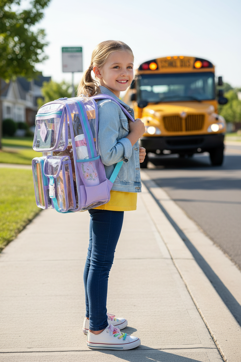 Transparent Bag Waterproof Primary School Student Schoolbag For Junior High School Grade