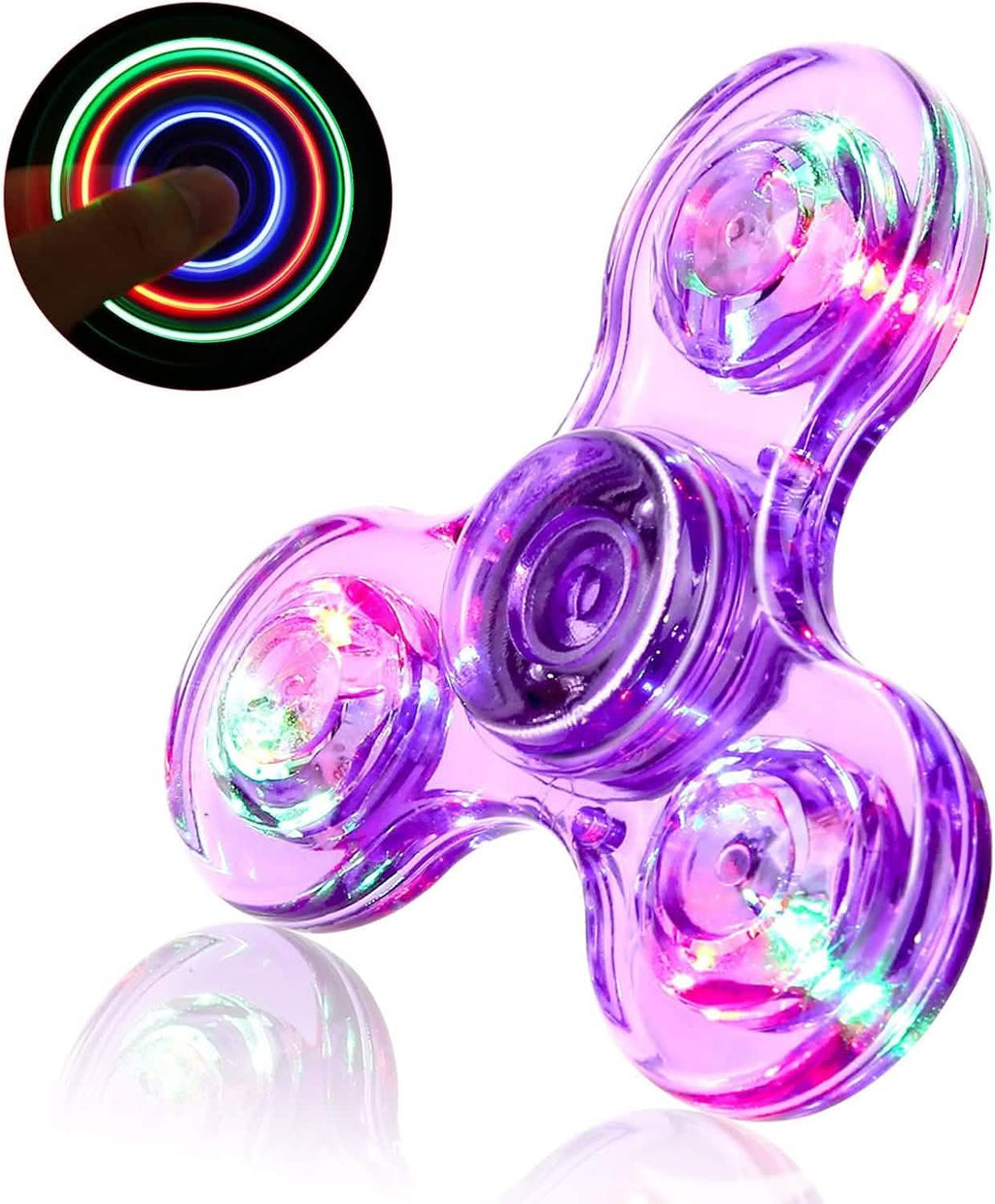 3-Pack: LED Fidget Spinner – Light Up Spin and Glow in the Dark Sensory Toy