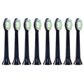 8-Pack: Black Replacement Electric Toothbrush Heads for Philips Sonicare