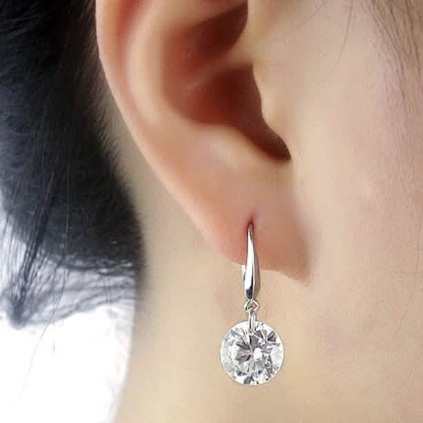 925 Sterling Silver 2.00 ct. Cubic Zirconia Drop Earrings