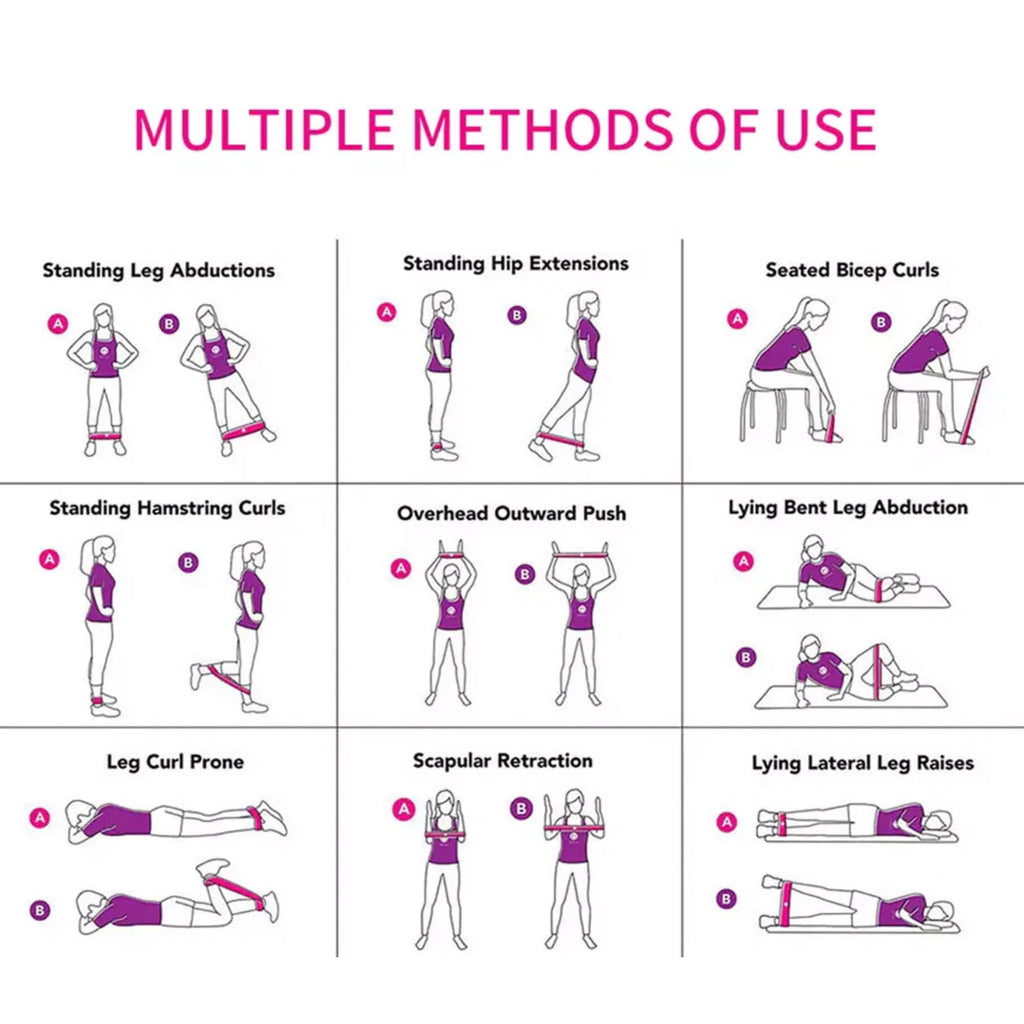 10-Pack: Precision Workout Yoga Fitness Exercise Stretching Resistance Bands Loops