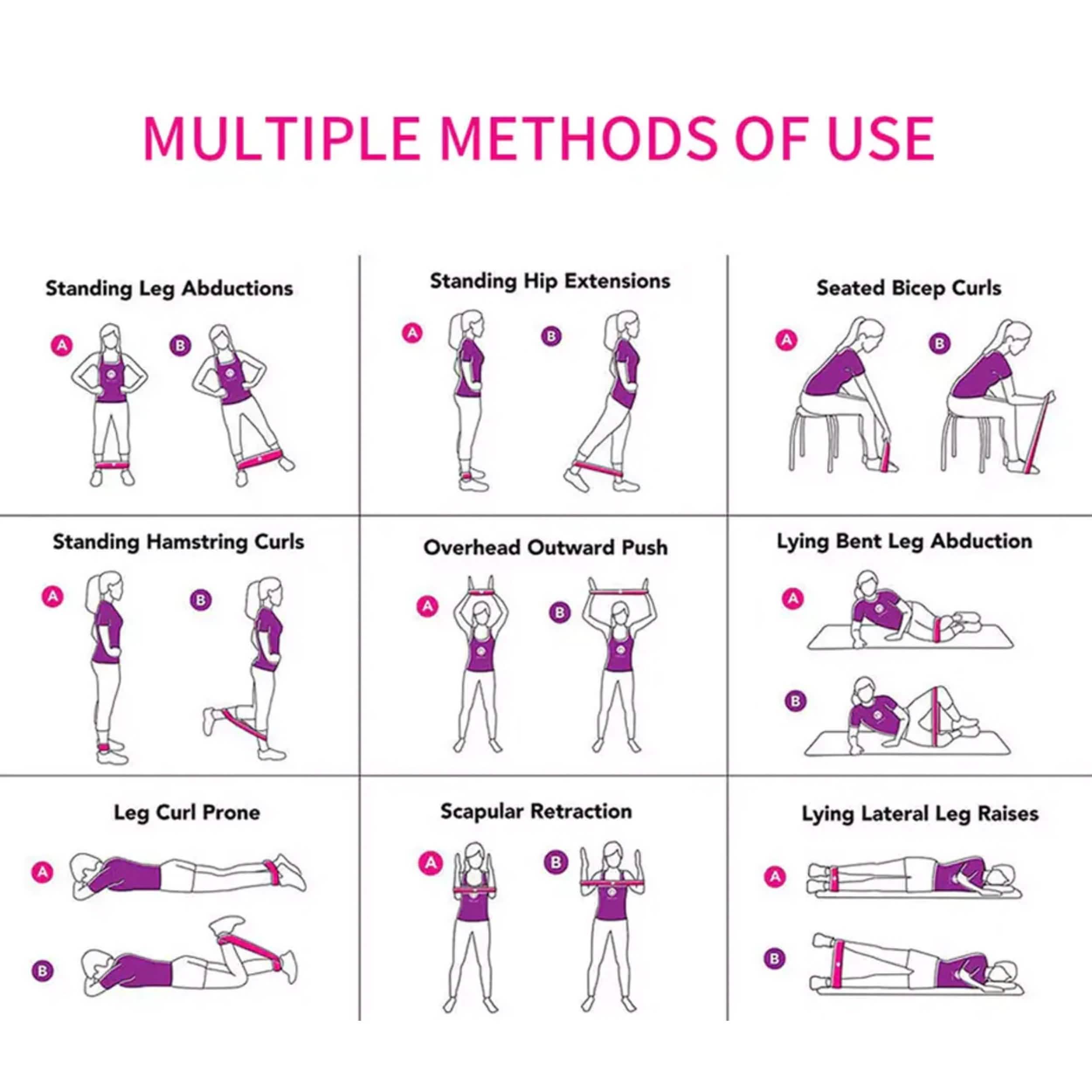 10-Pack: Precision Workout Yoga Fitness Exercise Stretching Resistance Bands Loops