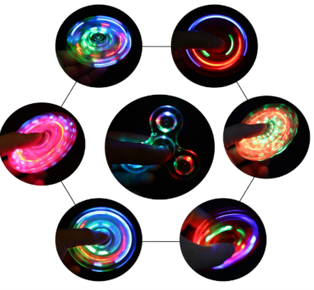 3-Pack: LED Fidget Spinner – Light Up Spin and Glow in the Dark Sensory Toy