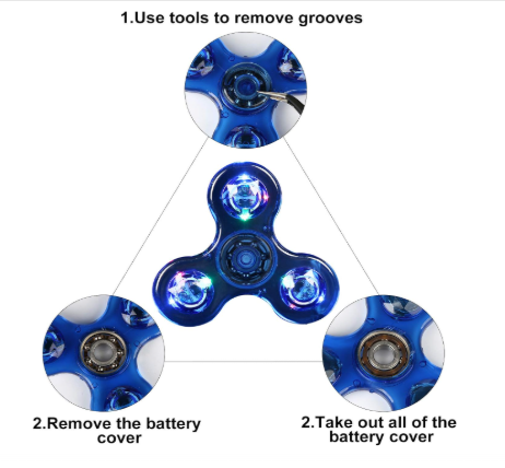 3-Pack: LED Fidget Spinner – Light Up Spin and Glow in the Dark Sensory Toy