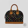 Louis Vuitton x Takashi Murakami Alma PM Monogram Handbag in Black