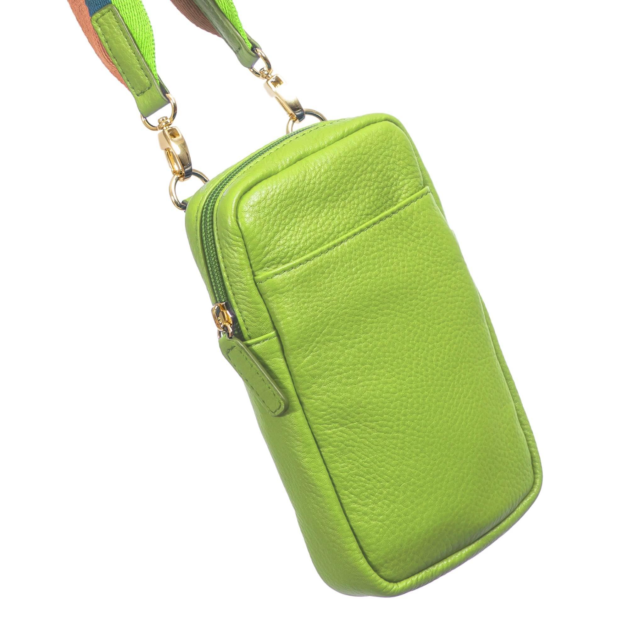 Full-Grain Leather Phone Crossbody Bag – Sophia Phone Wallet Pouch